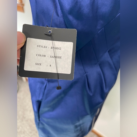 ROBERT RODRIGUEZ New Blue Cotton Satin Sheath Career Cocktail Party Dress 8 - Picture 5 of 15